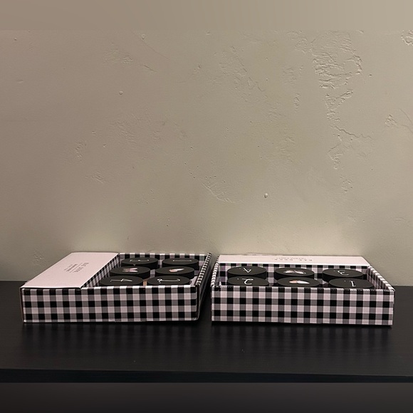 2 Box Sets of 6 Black And White Rae Dunn Round Wooden Drawer Knobs - Picture 8 of 8